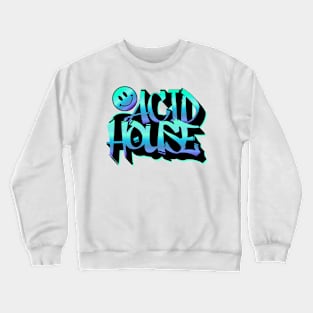 ACID HOUSE  - Graffiti Smiley (Blue) Crewneck Sweatshirt